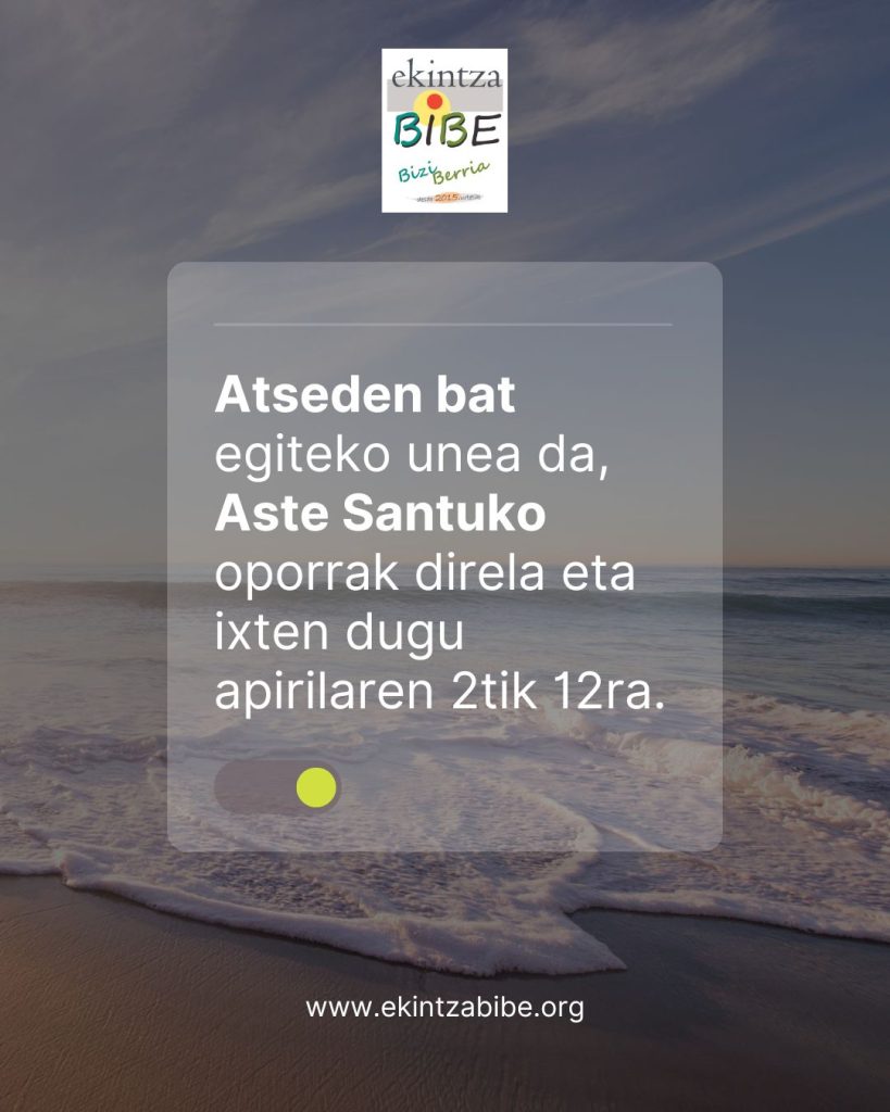 2026ko Aste Santuko oporraren oharra